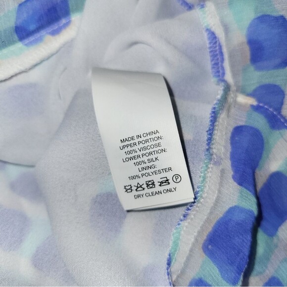 Kate Spade Silk Blend Double Layer Island Stamp Geo Print Tank small - Picture 5 of 6